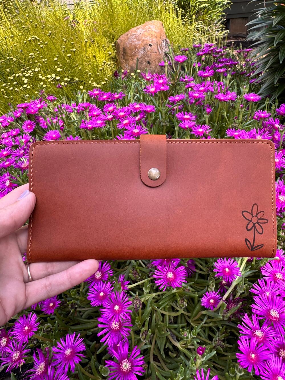 Genuine Leather Wallet TEDDY BEAR Brown  Leather REAL LEATHER Wallet FAST SHIP